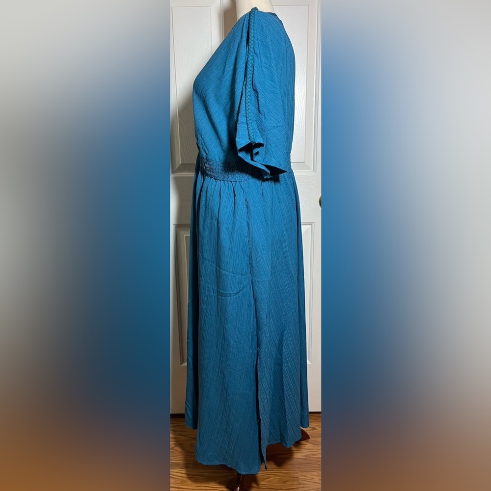 BloomChic Women’s Teal Blue Textured Maxi Dress - Picture 3 of 6